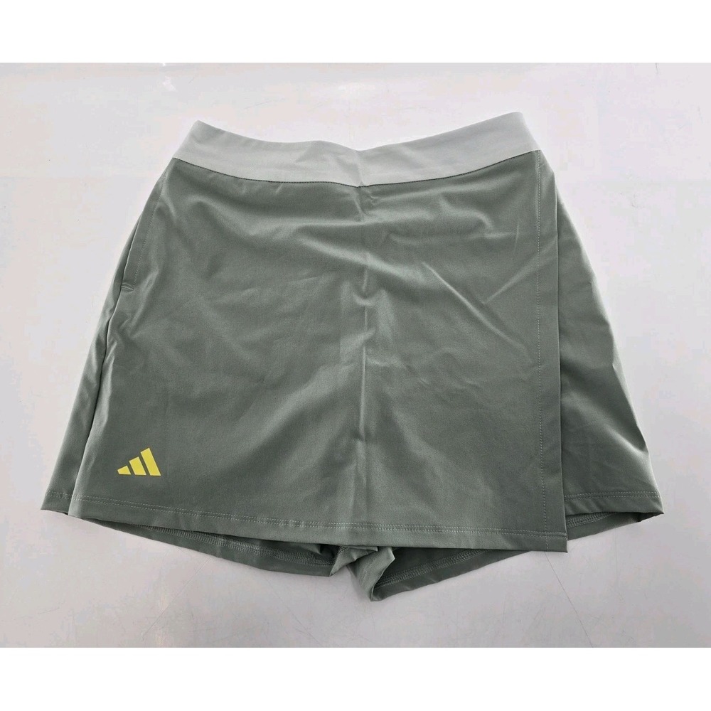 NWT Adidas Girls Aeroready Graphics Skort - Color Silver Green- Size M